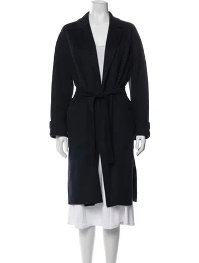 Pre-owned S Max Mara Wool Trench Coat In Blue
