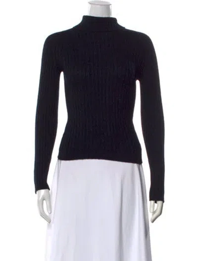 Pre-owned S Max Mara Wool Turtleneck Sweater In Black