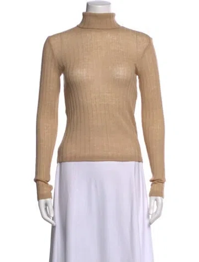 Pre-owned S Max Mara Wool Turtleneck Sweater In Neutrals