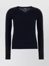 S Max Mara Wool V-neckline Sweater Long Sleeves In Black