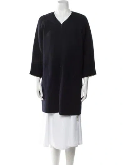 Pre-owned S Max Mara Wool V-neck Sweater In Black