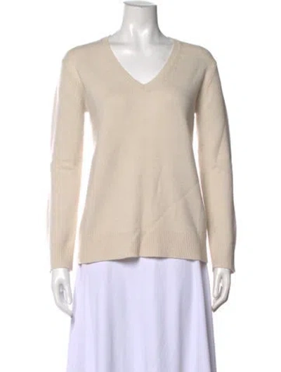 Pre-owned S Max Mara Wool V-neck Sweater In Neutrals