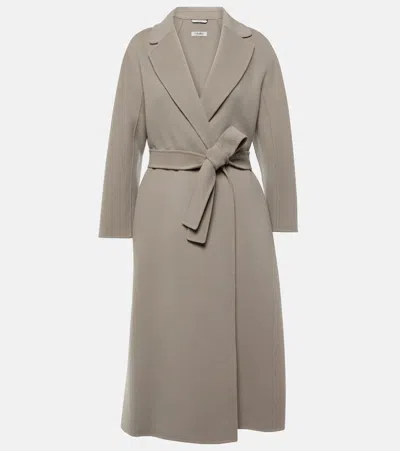 's Max Mara Wool Wrap Coat In Grey
