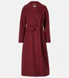 S Max Mara Elisa Wool Belted Long Coat In Burgundy