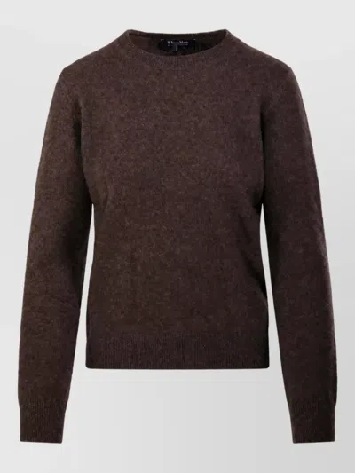 S Max Mara Yak Crewneck Sweatshirt In Brown