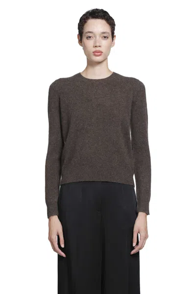 S Max Mara Yak Yarn Crewneck Sweater In Brown