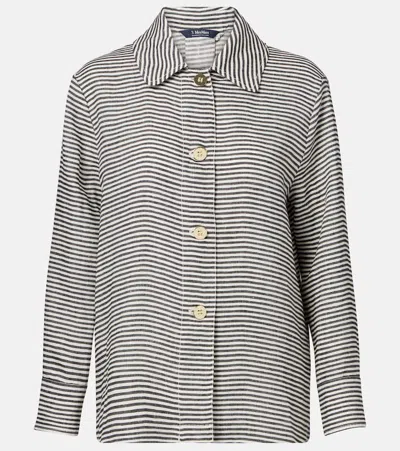's Max Mara Zamia Printed Linen Blouse In Beige