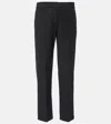 S Max Mara Zemira Cotton-blend Straight Pants In Black