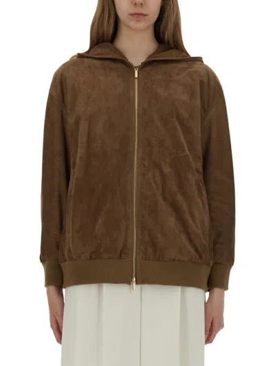 's Max Mara S Max Mara Zeno Leather Jacket In Brown