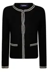 S Max Mara Zenobia Contrast Trim Jacket With Front Pockets In Nero