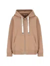 's Max Mara Womens S Max Mara Jour Logo-drawstring Cotton-blend Hoody In Brown