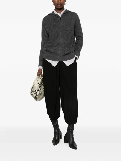 S Max Mara Zip-up Hooded Cardigan In Gray