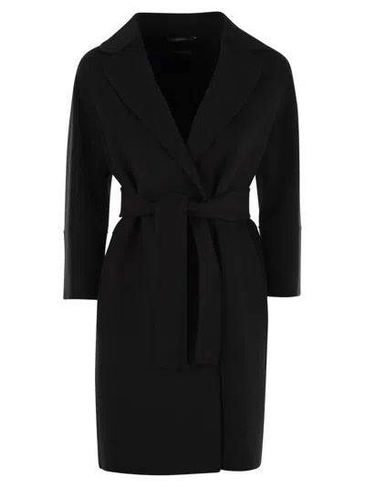 S Maxmara Arona Virgin Wool Coat In Black