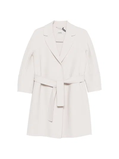 's Maxmara Belted Coat In White