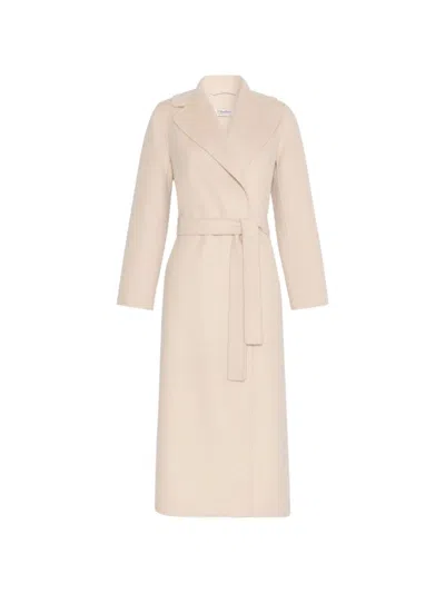 's Maxmara Belted Peacoat In White