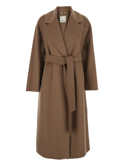's Maxmara Double-breasted Coat "hobby" In Brown