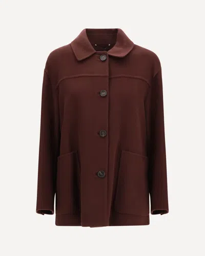 's Maxmara Giugno Short Virgin Wool Coat In Brown