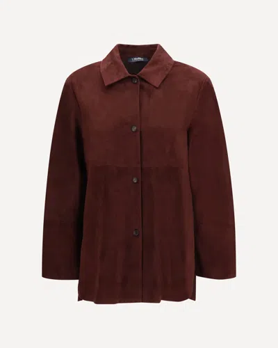 's Maxmara Gocce Suede Jacket In Burgundy