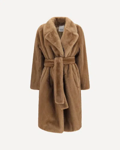 's Maxmara Miss Coat In Faux Fur In Black