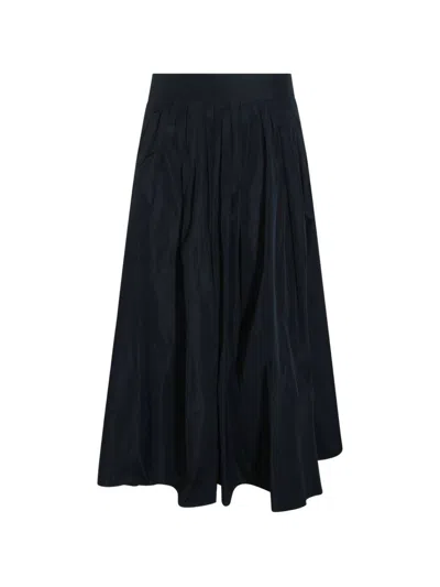 's Maxmara Pleated Flared Midi Skirt In Blue