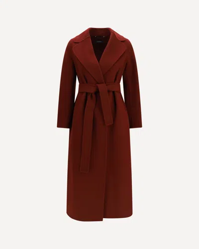 's Maxmara Poldo Virgin Wool Coat In Burgundy
