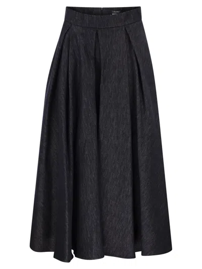 S Maxmara Smmalex 棉混纺 Corolla 半身裙 In Black