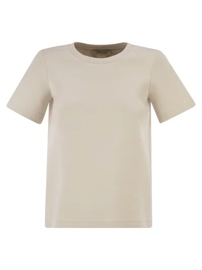 S Maxmara Smmnancy Scuba Jersey T Shirt In Neutral