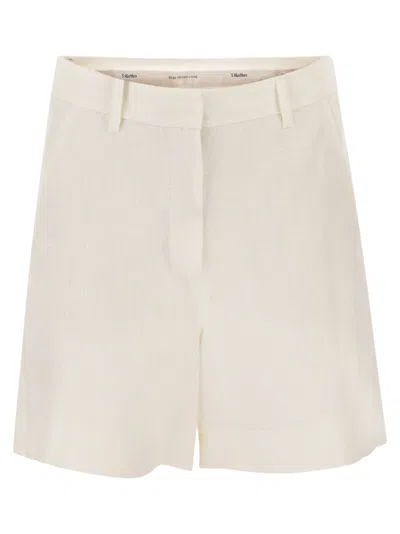S Maxmara Smmparty 亚麻草短裤 In White