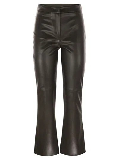 S Maxmara Sublime Coated Fabric Trousers In Brown