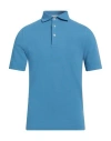 S. Moritz Man Polo Shirt Azure Size 46 Cotton In Blue