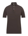 S. Moritz Man Polo Shirt Dark Brown Size 40 Cotton