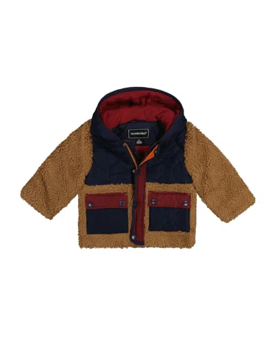 S Rothschild & Co Baby Boys Mix Media Jacket With Sherpa In Navy Multi