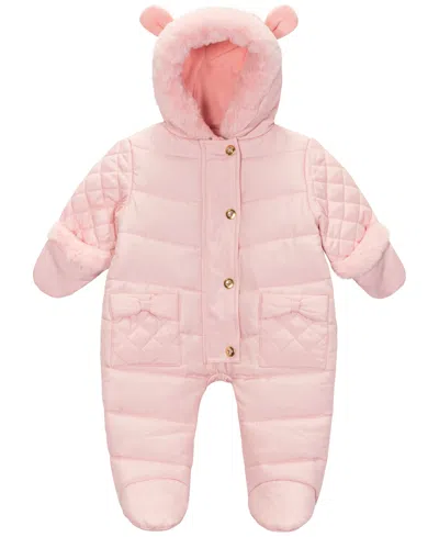 S Rothschild & Co Baby Girls Diamond Mixed Quilt Pram Snowsuit In Purple