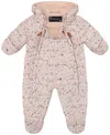 S Rothschild & Co Baby Girls Double Zip Floral Pram Snowsuit In Neutral