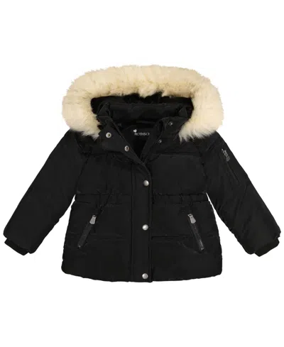 S Rothschild & Co Baby Girls Hooded Parka Jacket In Black