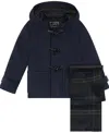 S Rothschild & Co Big Boy 2-piece Toggle Dress Coat And Scarf Set In Blue