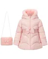 S Rothschild & Co Toddler And Little Girls 2-piece Belted Coat And Purse Set In Pink