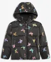S Rothschild & Co Toddler And Little Girls Foil Bubble Jacket In Black