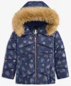 S Rothschild & Co Toddler And Little Girls Foil Quilt Puffer Jacket In Blue
