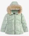 S Rothschild & Co Toddler And Little Girls Foil Quilt Puffer Jacket In Green