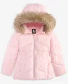 S Rothschild & Co Toddler And Little Girls Foil Quilt Puffer Jacket In Pink