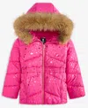 S Rothschild & Co Toddler And Little Girls Foil Quilt Puffer Jacket In Pink