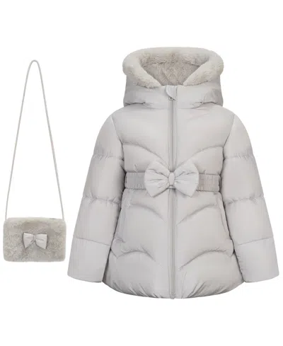 S Rothschild & Co Babies' Toddler Girls' 2t-5t Long-sleeve Belted Coat With Purse In White