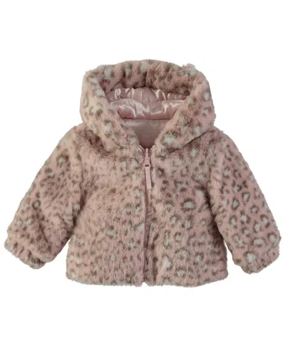 S Rothschild & Co Babies' Toddler Girls' 2t-5t Long-sleeve Fur Reversible Jacket In Brown