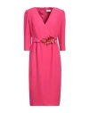 Sñ Sonia Peña Woman Midi Dress Fuchsia Size 12 Polyester In Pink