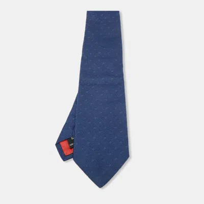 S. T. Dupont Blue Patterned Silk Tie