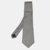 S. T. Dupont Grey Geometric Pattern Tie In Gray