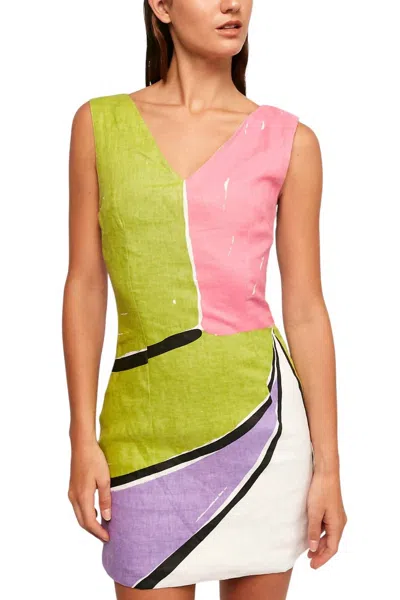 S/w/f Center Point Dress In Cut Copy In Multi