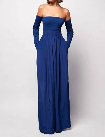 S/w/f Elasticised Wide Leg Pant In Cobalt In Blue