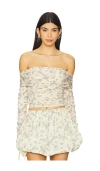S/w/f Off Shoulder Wrap Top In Garden Affair